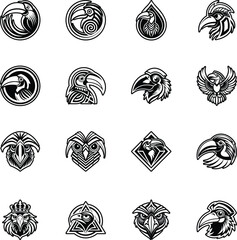 Collection of Glyph Style Hornbill Bird Logos   © creativestall