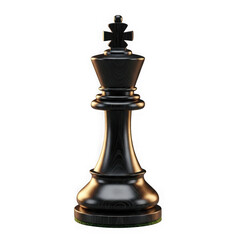 Fototapeta premium Black and gold chess king isolated on transparent background