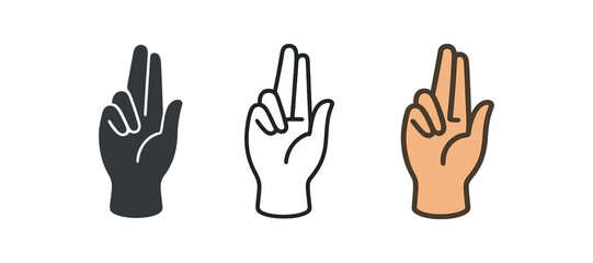 Fototapeta premium blessing hand three stylized hand blessing mudra warm skin tones