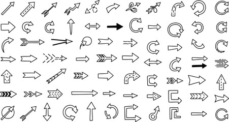 Minimalist directional arrows set