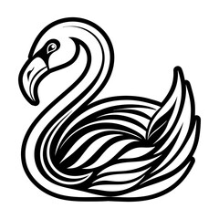 Fototapeta premium Glyph Style Flamingo Emblem Icons