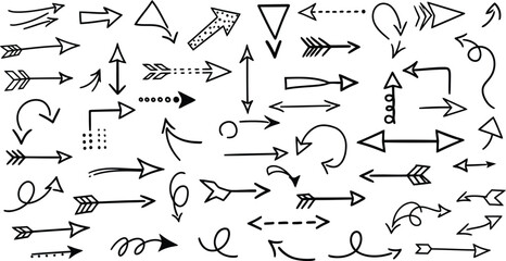 Diverse directional arrows set