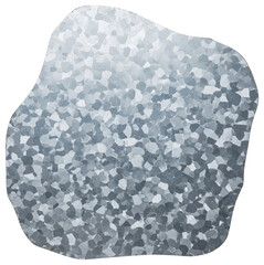 Irregular galvanized steel sheet with silver metallic zinc texture isolated on a transparent background