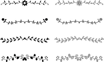 Obraz premium Ten decorative floral and vine borders on white background