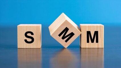 SMM word written on wood block. SMM - short for Social media marketing.