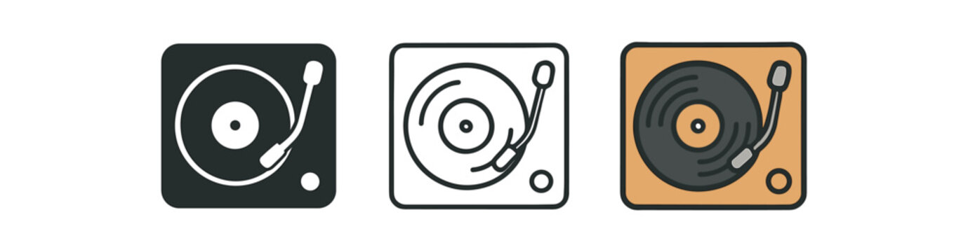 daily comfort record player with spinning vinyl