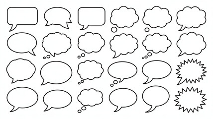 Fototapeta premium Speech Bubble set. Talk bubble. Cloud speech bubbles collection. Vector