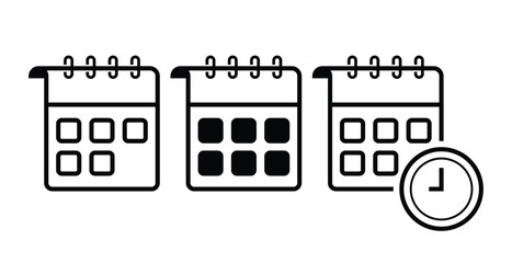 Collection of calendar icon vector for web, app and graphic design 