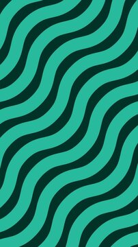 Cyan Waves Moving Diagonally over Dark Background. Flat Minimalistic Video Background of Geometric Line Pattern