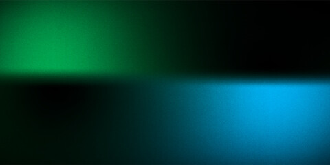 Obraz premium Dark green blue grainy gradient background, black backdrop, noise texture