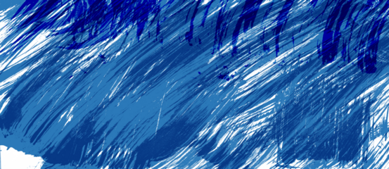 Dynamic diagonal blue brush stroke banner background. Hand drawn vector grainy brush stroke texture. Distress damaged edge vintage template with squiggle or expressive abstract bold smears.