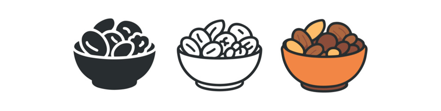 seasonal snack autumn bowl of nuts and dried fruit