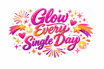 Fototapeta premium Glow Every Day. Modern festive banner with holiday message, eye-catching beauty promotion banner focused on everyday radiance and