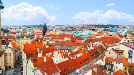 Naklejka premium Prague aerial view