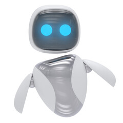 Robot Mascot 3d render icon style minimal isolated on transparent white background	
