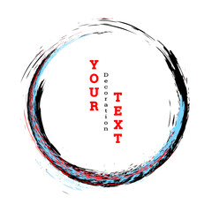 A circle imitating brush strokes on a white background. Zen. 