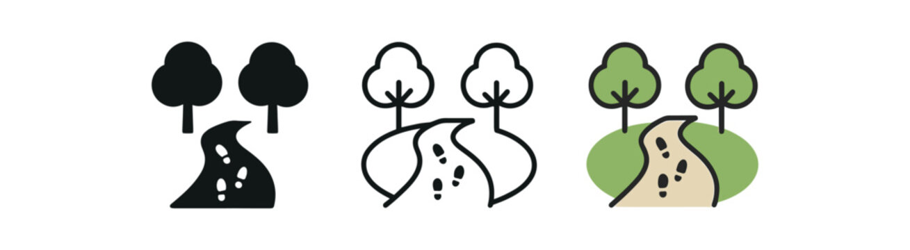 slow living lifestyle walking path with trees and small footsteps