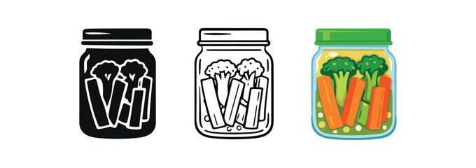 zero waste food pickle jar using broccoli stems and carrot sticks