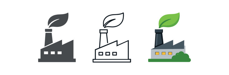 Obraz premium zero contain eco friendly factory with leaf exhaust