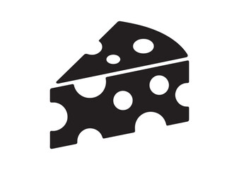 Cheese Icon, Editable Solid Vector Illustration
