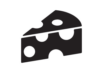 Cheese Icon, Editable Solid Vector Illustration
