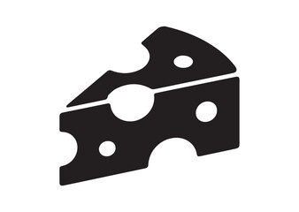 Cheese Icon, Editable Solid Vector Illustration