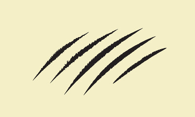 Five Tiger Claw Scratchs Vector for Graphic Design.