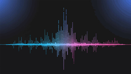 Fototapeta premium Colorful digital sound wave oscillating on a dark background