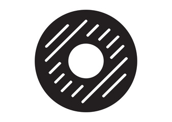 Donut Icon, Editable Solid Vector Illustration
