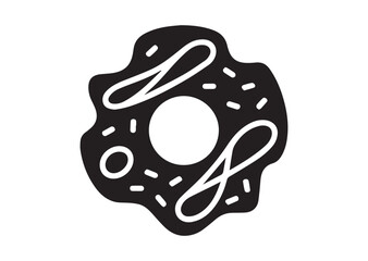 Donut Icon, Editable Solid Vector Illustration