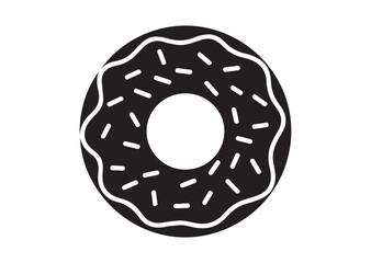 Donut Icon, Editable Solid Vector Illustration