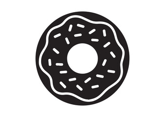 Donut Icon, Editable Solid Vector Illustration