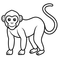 Fototapeta premium Simple Monkey Outline Vector Icon for Design