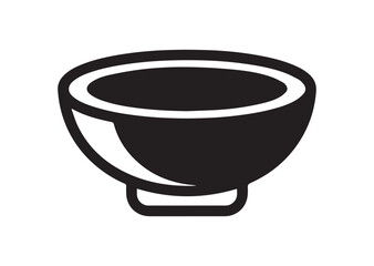 Soup Bowl Icon, Editable Solid Vector Illustration