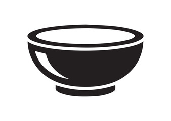 Soup Bowl Icon, Editable Solid Vector Illustration