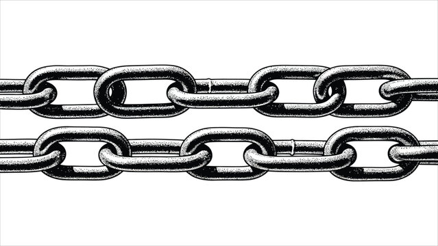 Seamless Metal Chain Borders with Halftone Effect.eps
