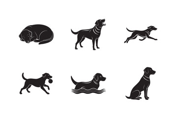 Labrador Retriever Daily Life Activity Silhouette