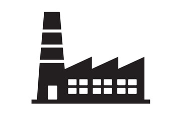 Factory Building Icon, Editable Solid Vector Illustration