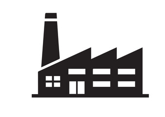 Factory Building Icon, Editable Solid Vector Illustration