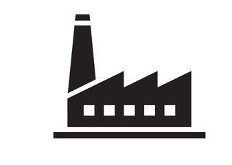 Factory Building Icon, Editable Solid Vector Illustration