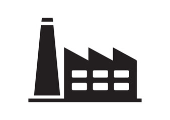 Factory Building Icon, Editable Solid Vector Illustration