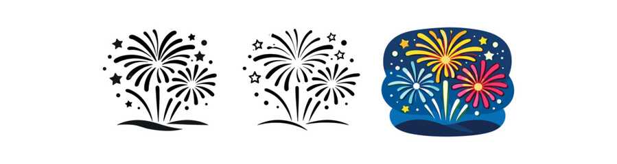 Obraz premium holidays fireworks bursting sky festive joy evening event