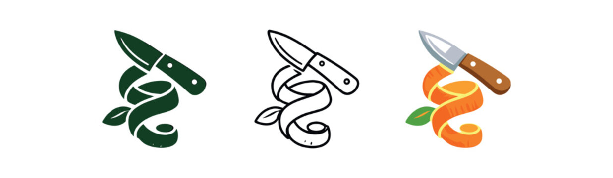 creative minimal kitchen citrus peel spiral and knife sustainable detail