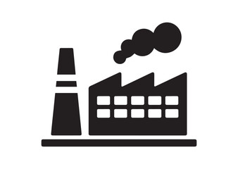 Industrial Plant Icon, Editable Solid Vector Illustration