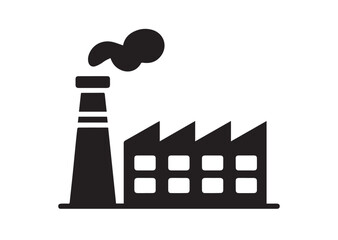 Industrial Plant Icon, Editable Solid Vector Illustration