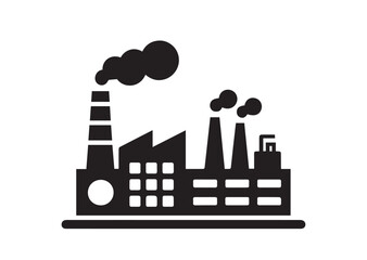 Industrial Plant Icon, Editable Solid Vector Illustration
