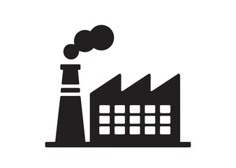 Industrial Plant Icon, Editable Solid Vector Illustration