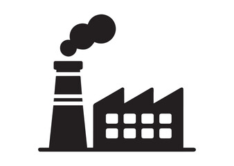 Industrial Plant Icon, Editable Solid Vector Illustration