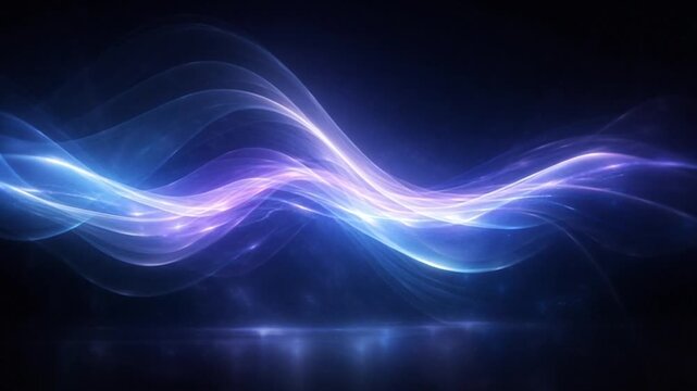 Abstract Visualization Of Electromagnetic Waves Flowing Through Dark Space