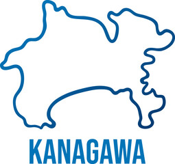 Kanagawa prefecture map in Kanto region,Japan